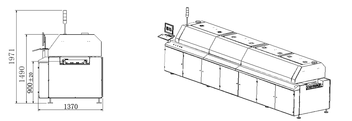 Eight-zones Reflow oven _Right size