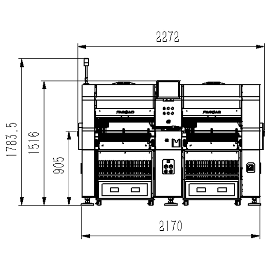 High Speed pick and place machine front side size