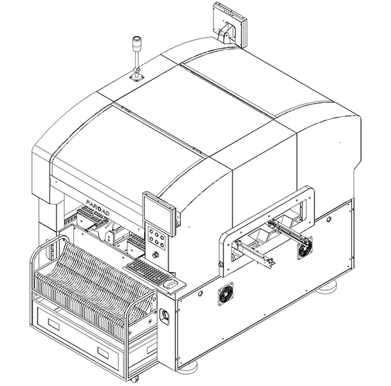 Multi-functional pick and place machine_Top view side
