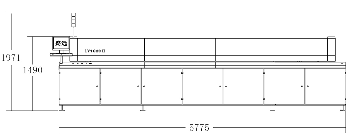 Ten-zones Reflow oven _Front size